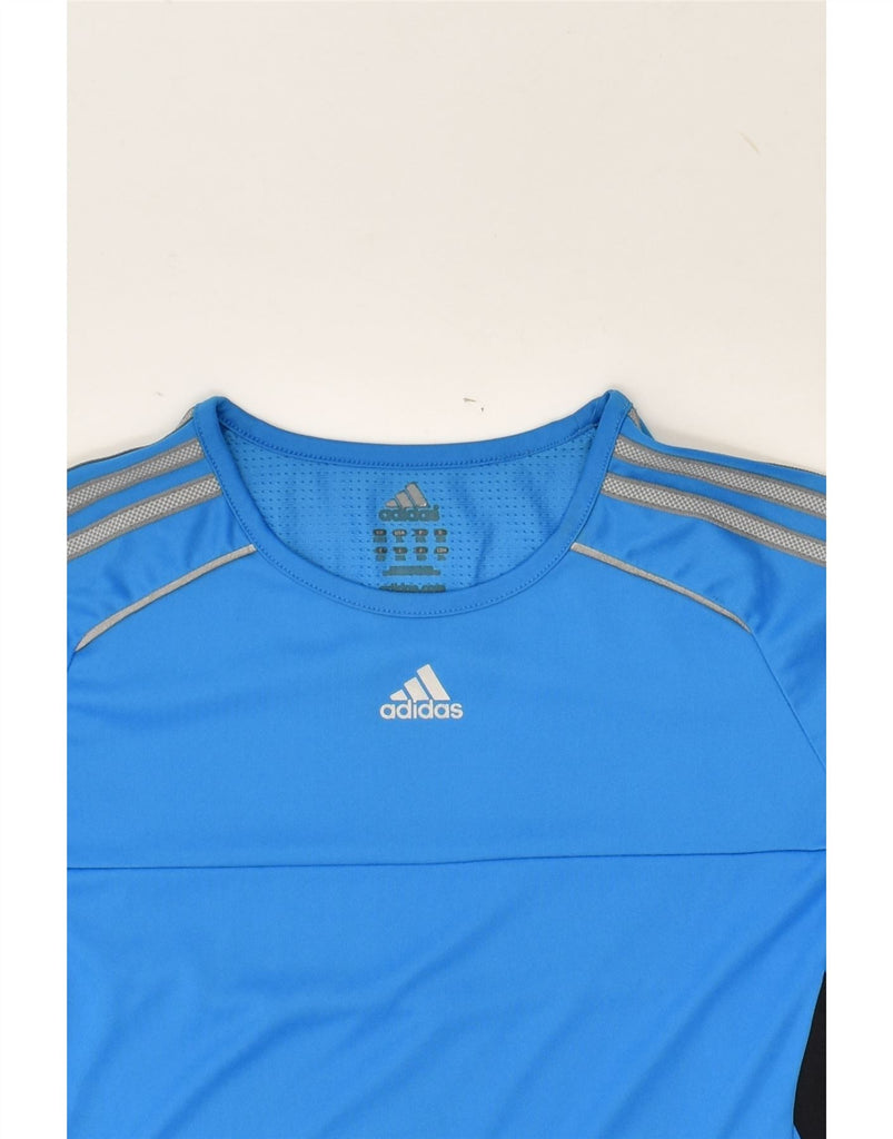 ADIDAS Mens Climalite T-Shirt Top Small Blue Colourblock Polyester | Vintage Adidas | Thrift | Second-Hand Adidas | Used Clothing | Messina Hembry 