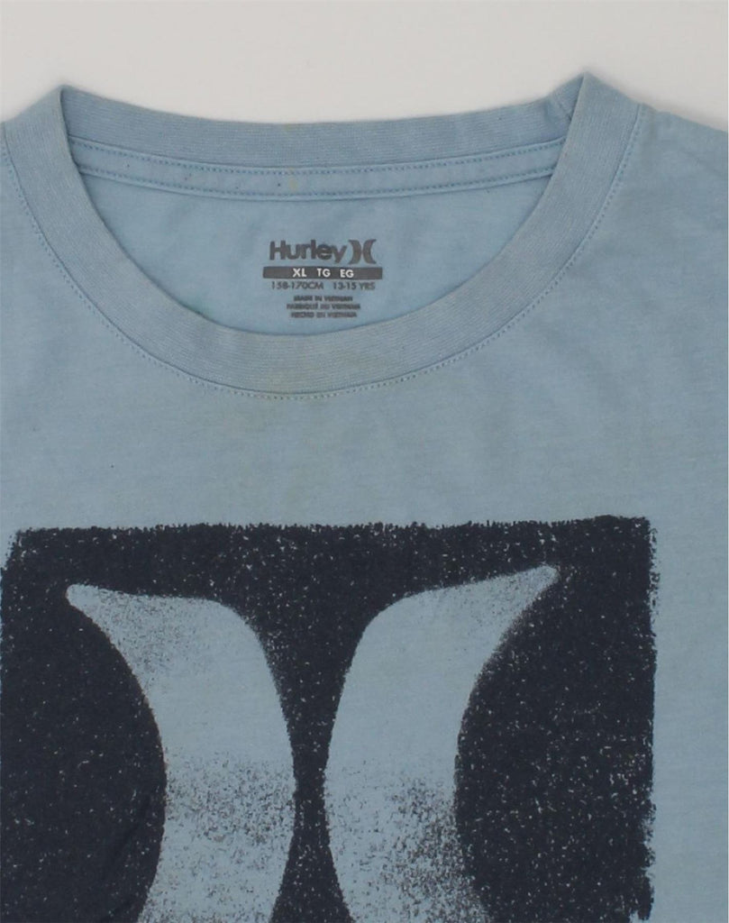 HURLEY Boys Graphic T-Shirt Top 13-14 Years XL Blue Cotton | Vintage Hurley | Thrift | Second-Hand Hurley | Used Clothing | Messina Hembry 