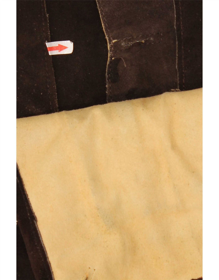 Landhaus Mens Trachten Graphic Suede Shorts Medium W36 Brown Leather