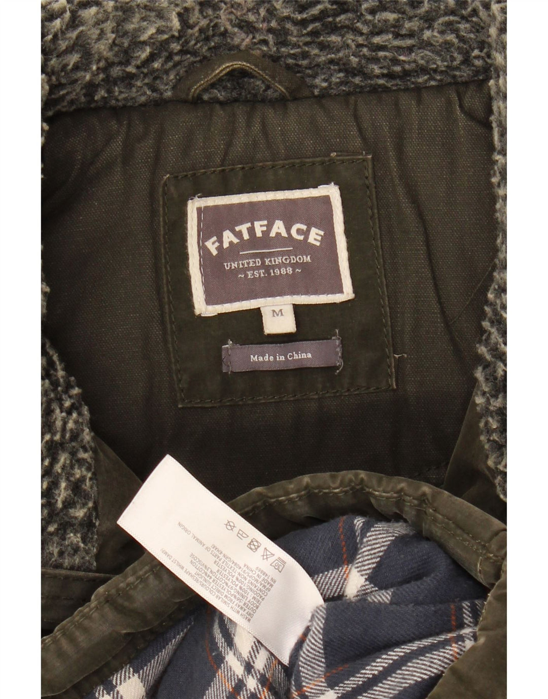 FAT FACE Mens Padded Gilet UK 38 Medium Khaki Polyester