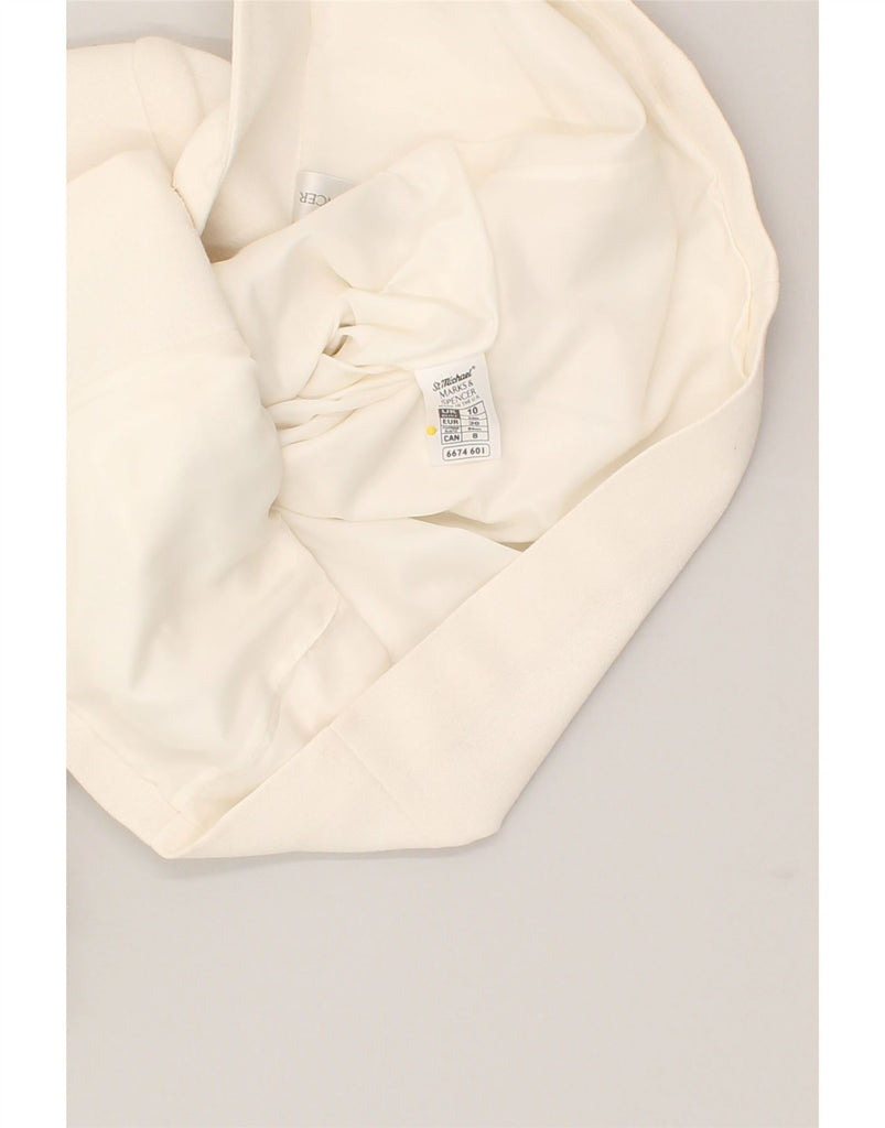 MARKS & SPENCER Womens 4 Button Blazer Jacket UK 10 Small Off White | Vintage Marks & Spencer | Thrift | Second-Hand Marks & Spencer | Used Clothing | Messina Hembry 