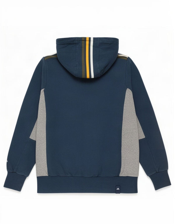 Adidas Mens Graphic Hoodie Jumper UK 36/38 Small Navy Blue Colourblock