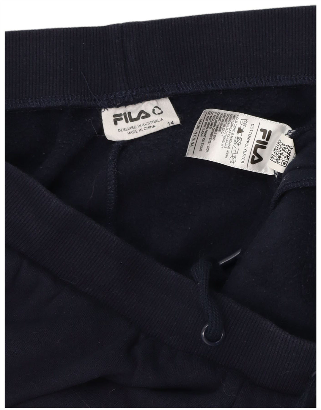 FILA Womens Tracksuit Trousers Joggers UK 14 Large Navy Blue Cotton