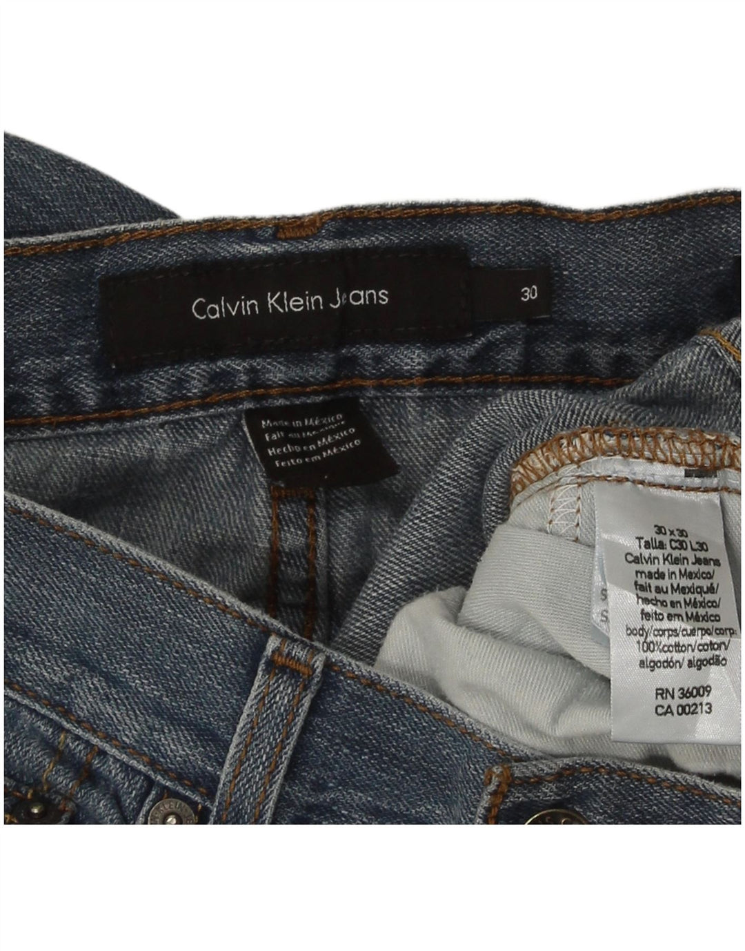 Calvin Klein Womens Straight Jeans W30 L30 Blue Cotton