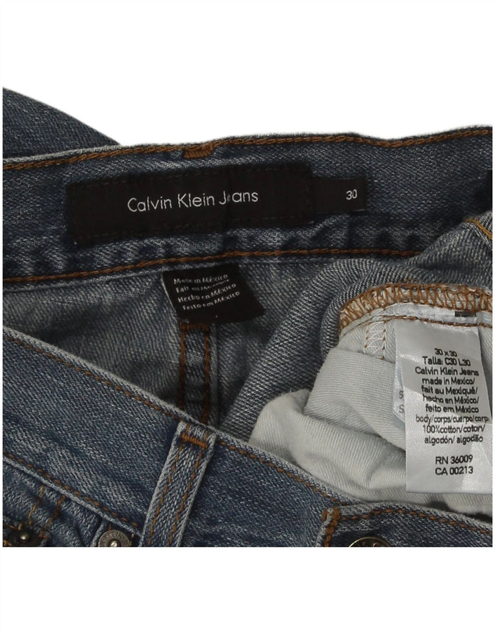 Calvin Klein Womens Straight Jeans W30 L30 Blue Cotton