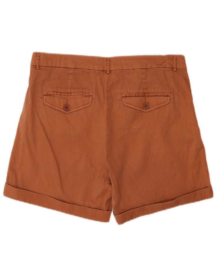 Benetton Womens Chino Shorts UK 10 Small W30 Brown Cotton
