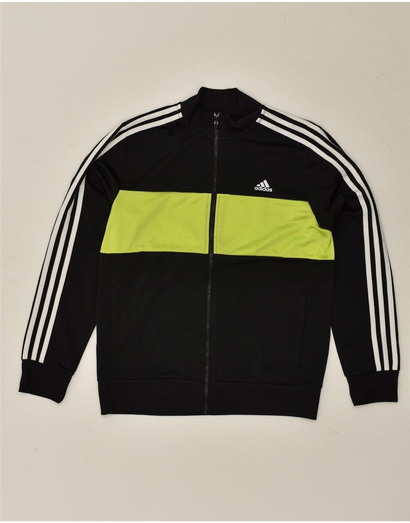 ADIDAS Boys Tracksuit Top Jacket 13-14 Years Large Black Polyester | Vintage Adidas | Thrift | Second-Hand Adidas | Used Clothing | Messina Hembry 