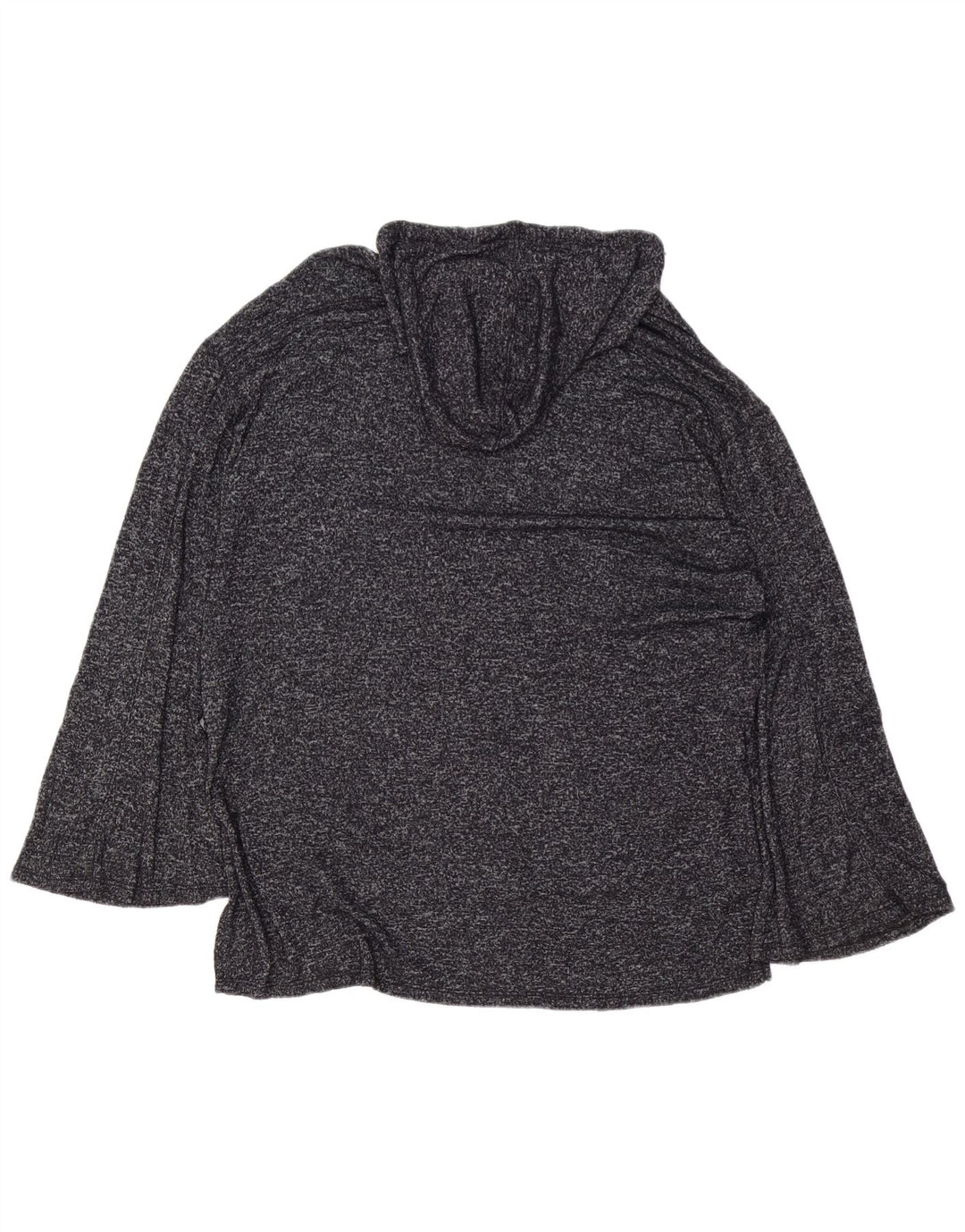 MOSSIMO Womens Hooded Longline Blouse Top UK 16 Large Grey Flecked Rayon