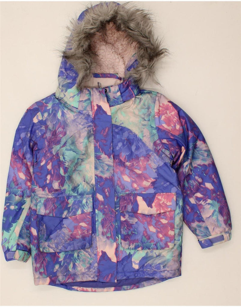 MOUNTAIN WAREHOUSE Girls Windbreaker Jacket 7-8 Years Purple Floral Vintage Mountain Warehouse and Second-Hand Mountain Warehouse from Messina Hembry 