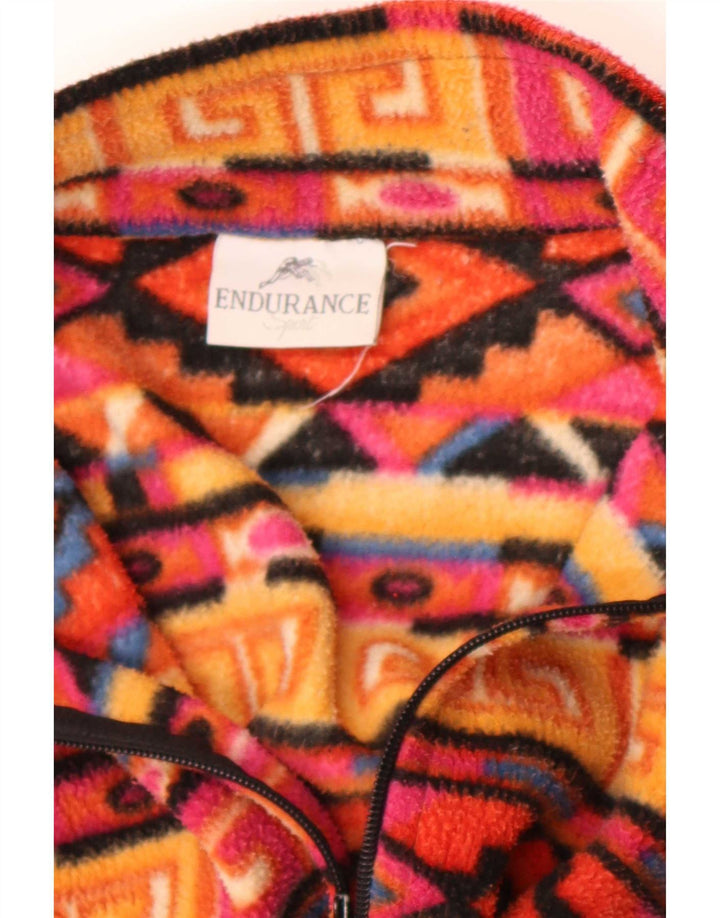 Endurance Mens Zip Neck Fleece Jumper Large Multicoloured Colourblock