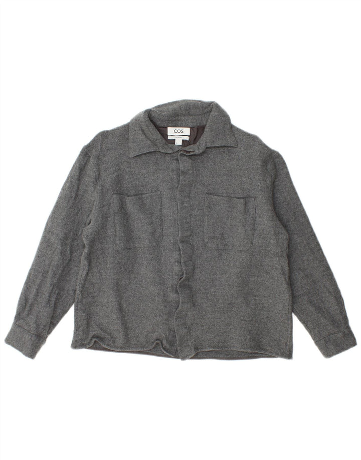 Cos Womens Relaxed Fit Lumberjack  Flannel Shirt UK 14 Medium Grey