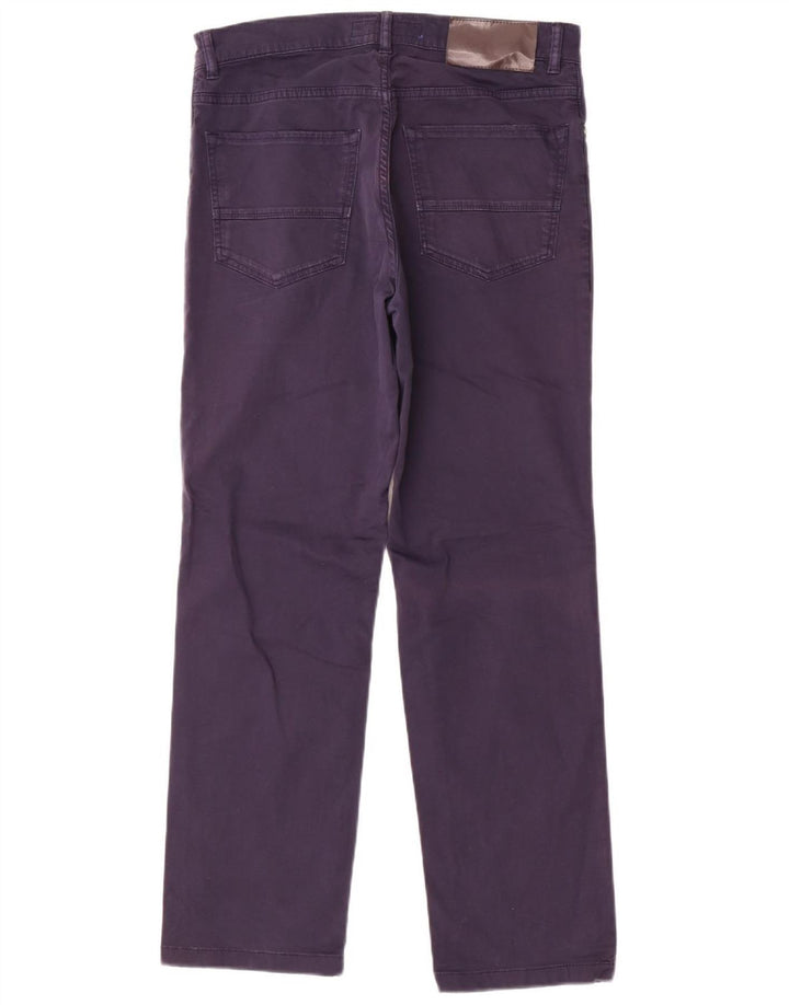 TRUSSARDI Womens Straight Casual Trousers W29 L28 Navy Blue