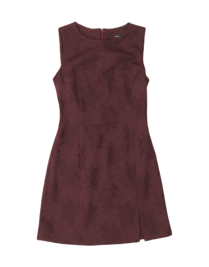 TIP TOE Womens Sleeveless Sheath Dress IT 42 Medium Burgundy Floral Vintage Tip Toe and Second-Hand Tip Toe from Messina Hembry 