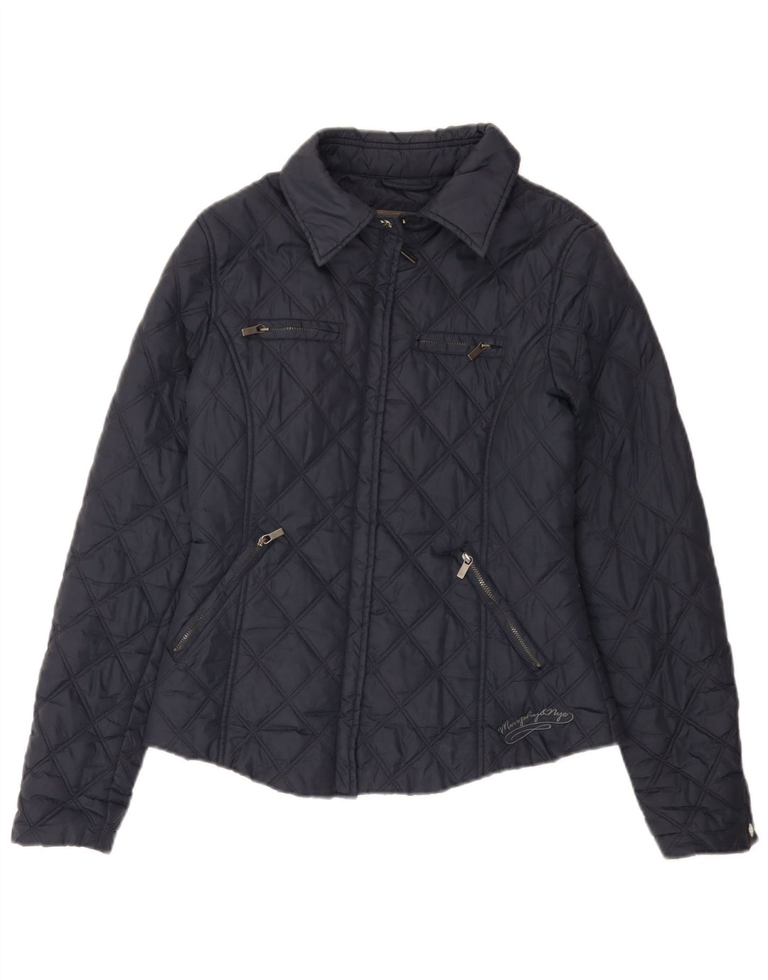 Murphy & Nye Womens Quilted Jacket UK 10 Small Navy Blue Polyamide