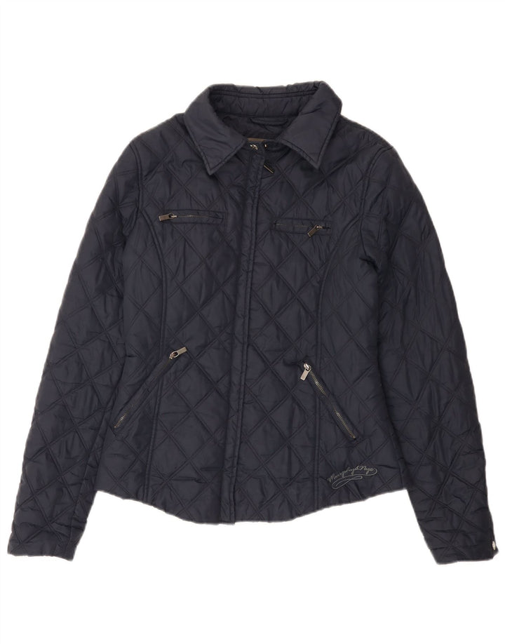 Murphy & Nye Womens Quilted Jacket UK 10 Small Navy Blue Polyamide