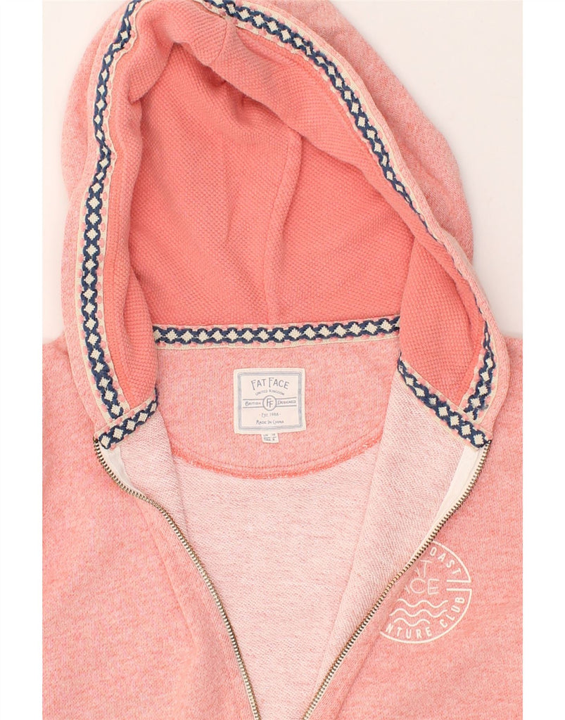 FAT FACE Womens Zip Hoodie Sweater UK 12 Medium Pink Cotton | Vintage Fat Face | Thrift | Second-Hand Fat Face | Used Clothing | Messina Hembry 