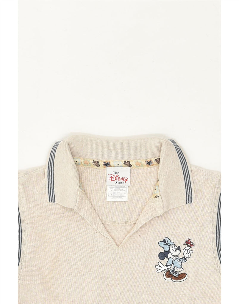 DISNEY Womens Sleeveless Polo Shirt UK 12 Medium Grey Cotton | Vintage Disney | Thrift | Second-Hand Disney | Used Clothing | Messina Hembry 