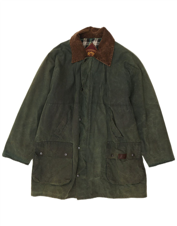 Richmond Forest Mens Waxed Cotton Jacket UK 42 XL Green