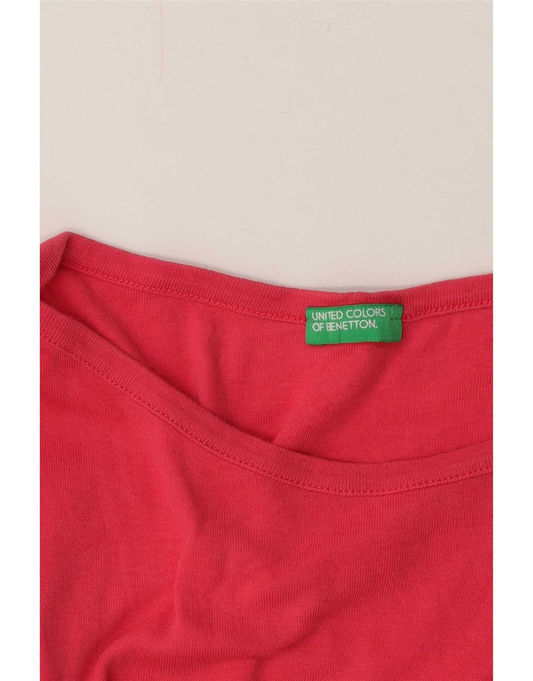 Benetton Womens Top Long Sleeve UK 12 Medium Pink