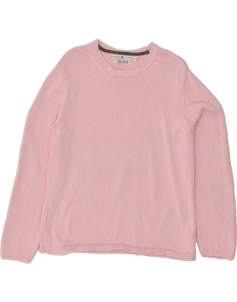 TOMMY HILFIGER Womens Crew Neck Jumper Sweater UK 18 XL Pink Cotton | Vintage Tommy Hilfiger | Thrift | Second-Hand Tommy Hilfiger | Used Clothing | Messina Hembry 