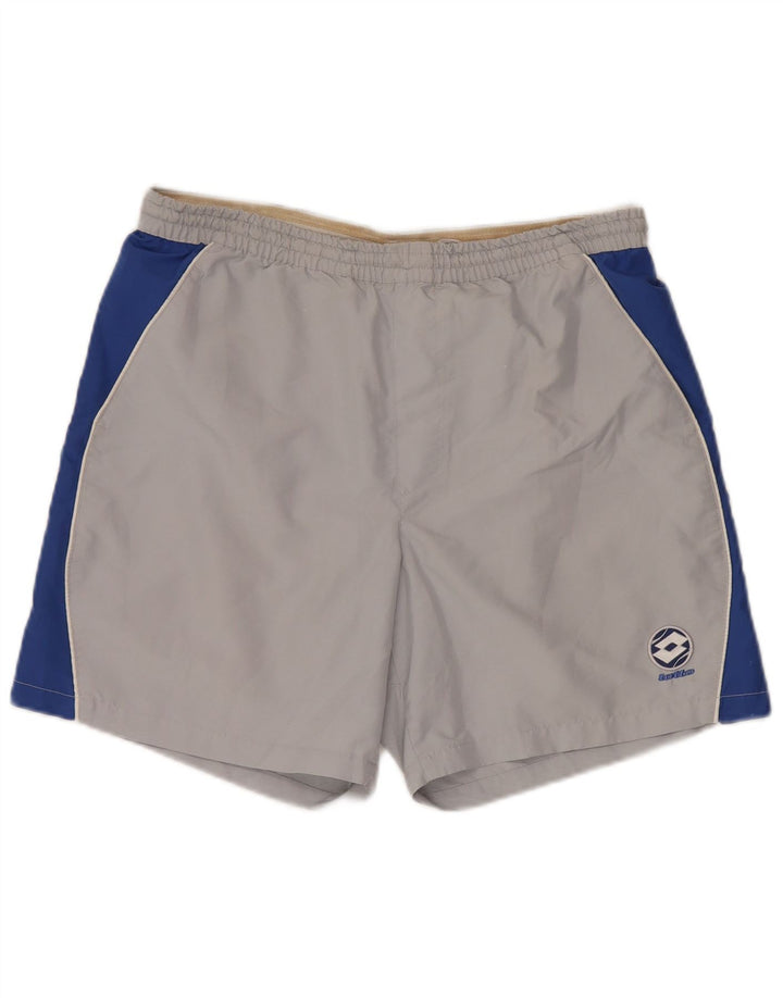LOTTO Mens Sport Shorts UK 38/40 Medium Grey Colourblock Polyester