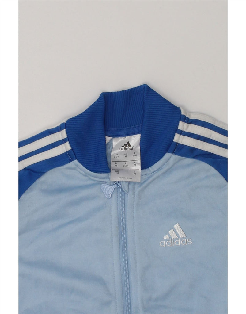 ADIDAS Boys Tracksuit Top Jacket 2-3 Years Blue Colourblock Polyester | Vintage Adidas | Thrift | Second-Hand Adidas | Used Clothing | Messina Hembry 