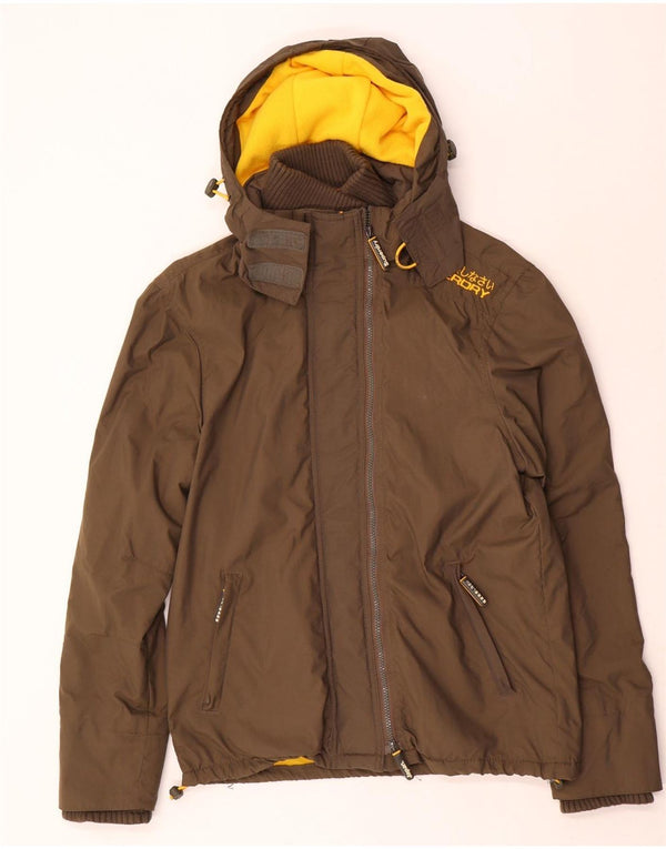 Superdry Womens Graphic Windbreaker Jacket UK 16 Large Brown