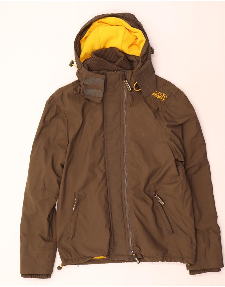 Superdry Womens Graphic Windbreaker Jacket UK 16 Large Brown