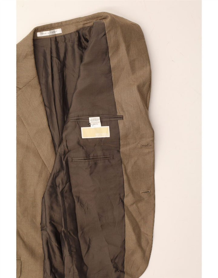 MICHAEL KORS Mens 2 Button Blazer Jacket UK 38 Medium Beige Check Vintage Michael Kors and Second-Hand Michael Kors from Messina Hembry 