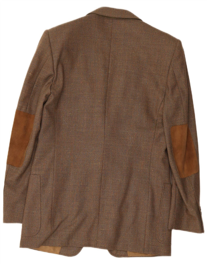 Vittorio Veneto Mens 2 Button Blazer Jacket IT 48 Medium Brown Wool