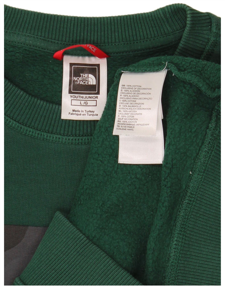 THE NORTH FACE Boys Graphic Sweatshirt Jumper 11-12 Years Large Green
