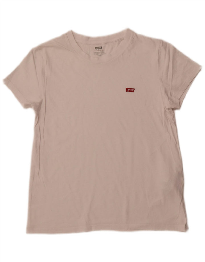 LEVI'S Womens T-Shirt Top UK 10 Small White Cotton