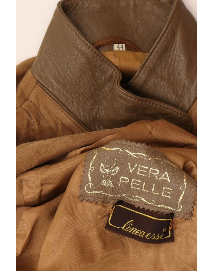 Vintage Womens Oversized Suede Jacket IT 44 Medium Brown Leather