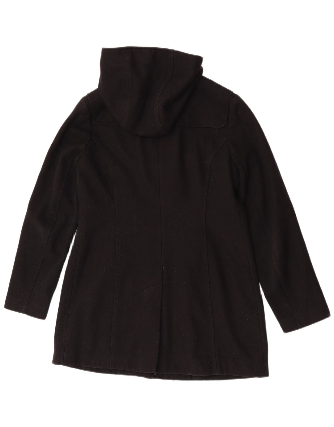 Michael Kors Womens Hooded Parka Jacket UK 14 Medium Black Wool