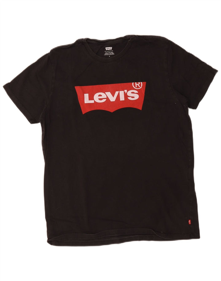 Levi's Mens Graphic T-Shirt Top Medium Black Cotton
