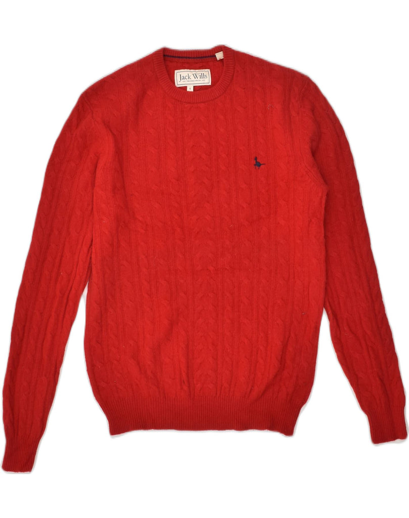 JACK WILLS Mens Crew Neck Jumper Sweater Small Red Wool | Vintage Jack Wills | Thrift | Second-Hand Jack Wills | Used Clothing | Messina Hembry 