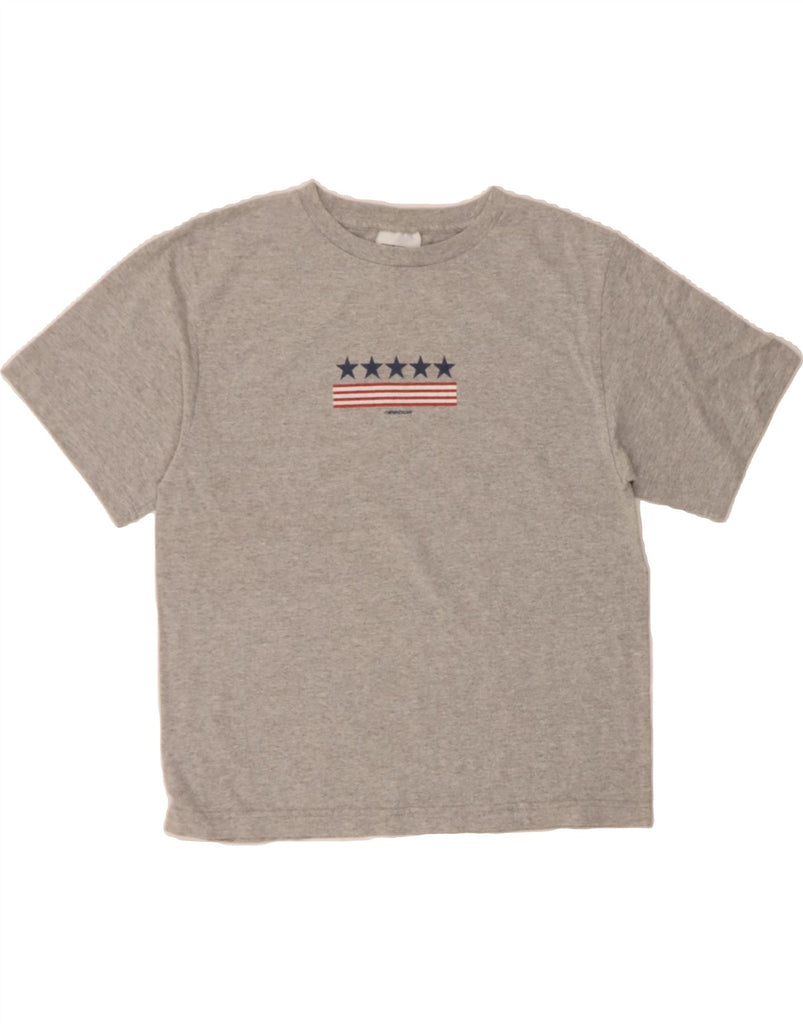 REEBOK Womens Graphic T-Shirt Top UK 10 Small Grey Cotton Vintage Reebok and Second-Hand Reebok from Messina Hembry 