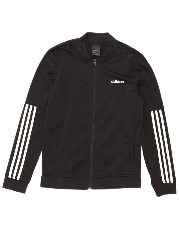 Adidas Womens Tracksuit Top Jacket UK 8/10 Small Black Polyester