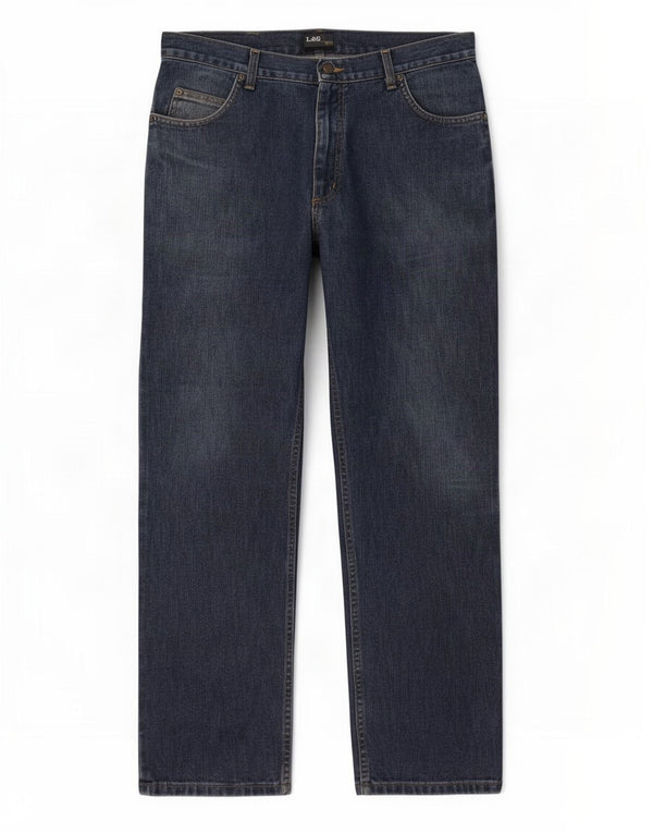 Lee Mens Brooklyn Straight Jeans W36 L30 Blue Cotton