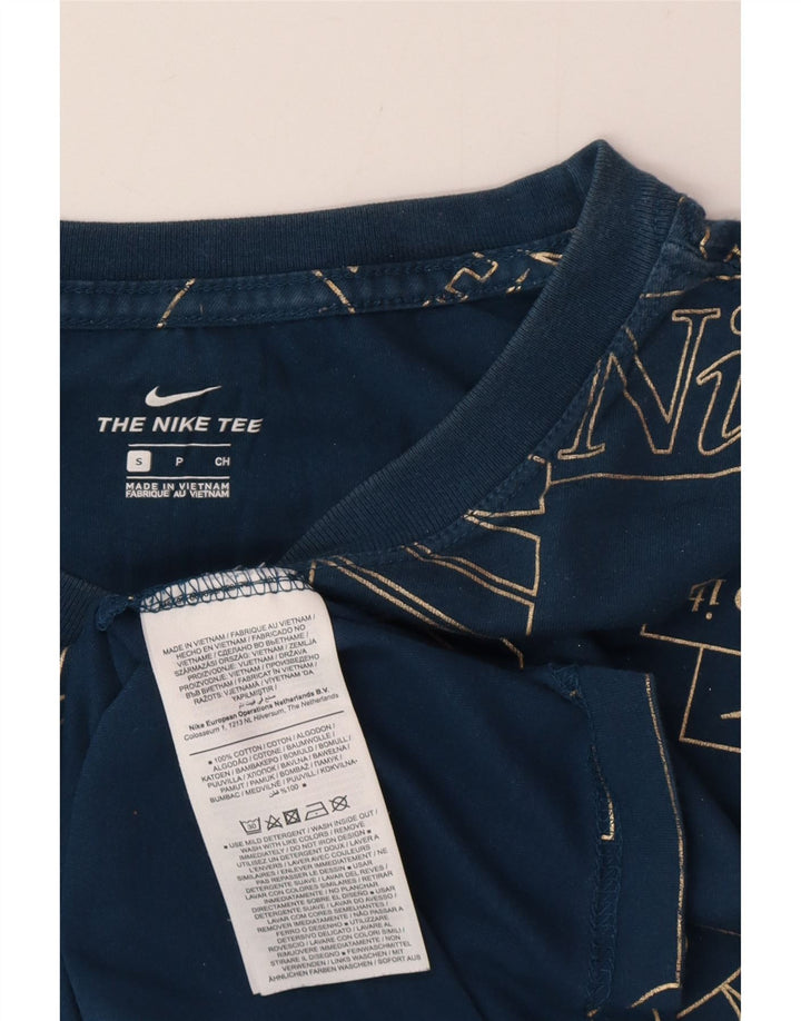 Nike Mens Graphic T-Shirt Top Small Navy Blue Cotton