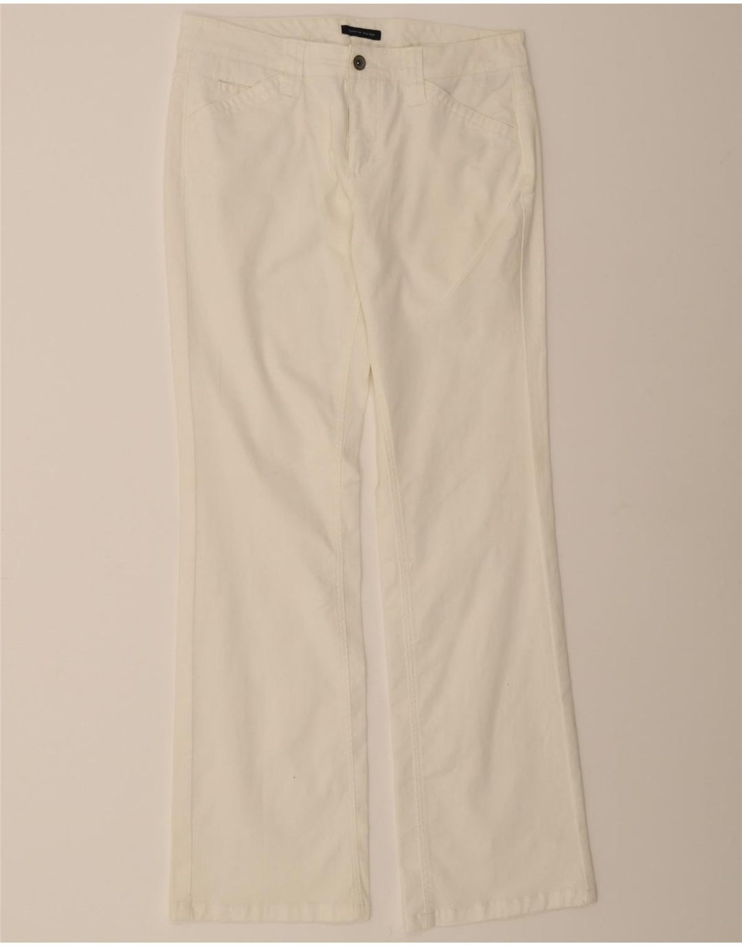 TOMMY HILFIGER Womens Bootcut Casual Trousers W32 L32 White Vintage Tommy Hilfiger and Second-Hand Tommy Hilfiger from Messina Hembry 