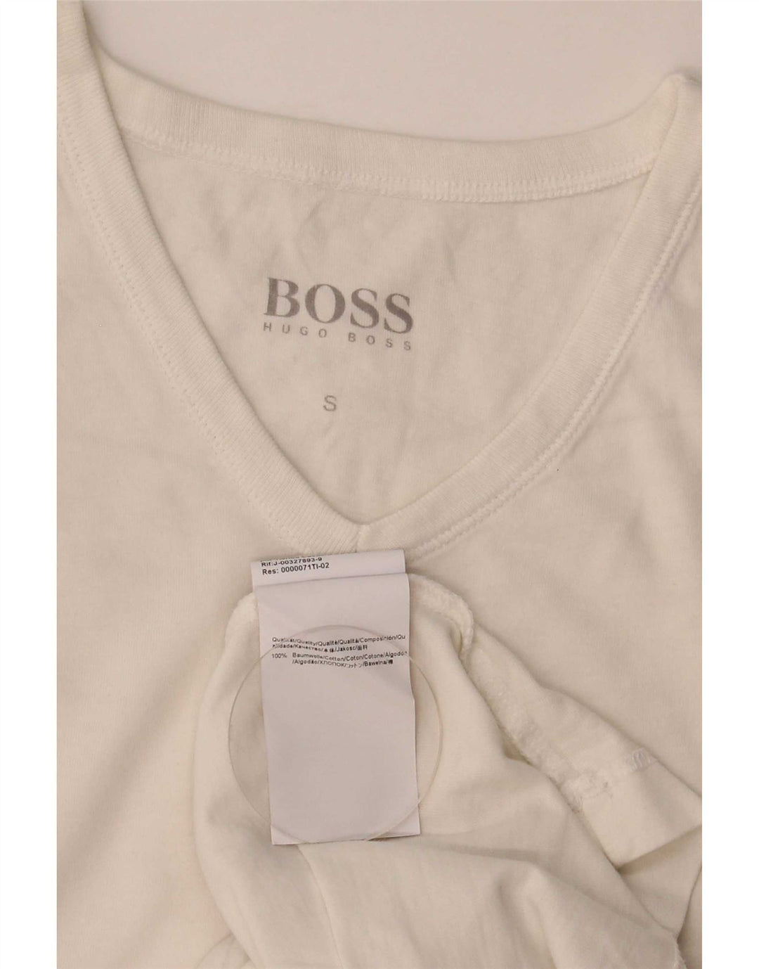 Hugo Boss Mens T-Shirt Top Small White Cotton