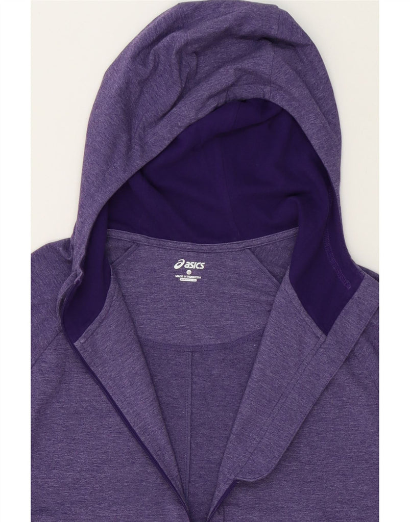 ASICS Womens Oversized Zip Hoodie Sweater UK 6 XS Purple Polyester Vintage Asics and Second-Hand Asics from Messina Hembry 