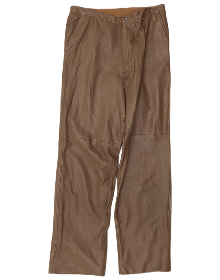 Vintage Womens Leather Trousers W32 L30 Brown