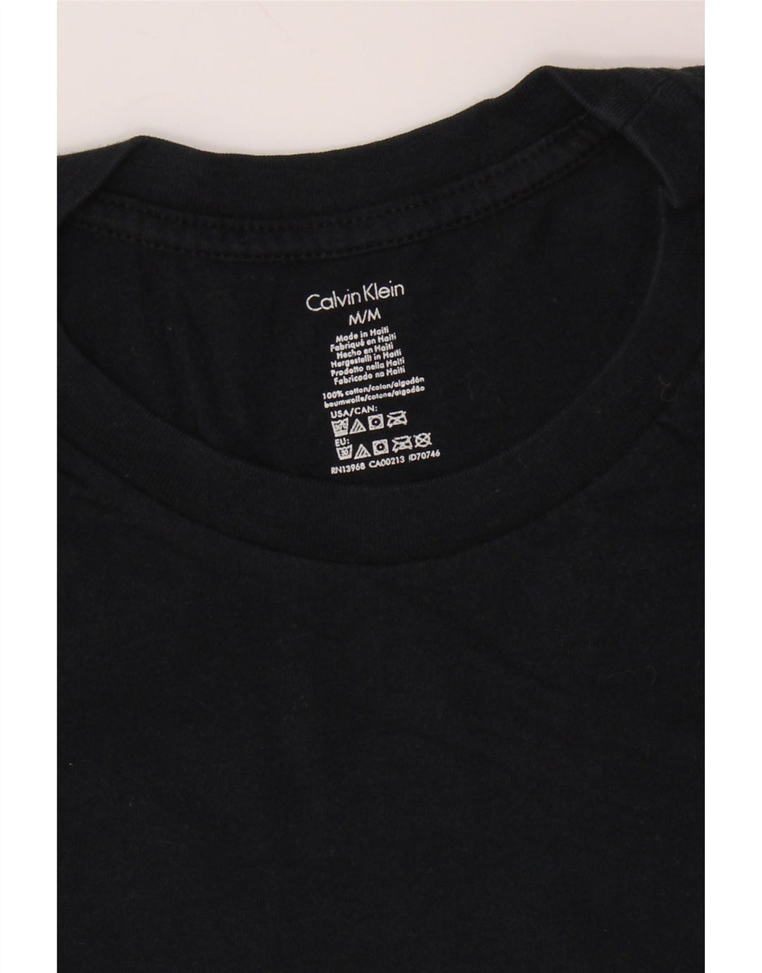 CALVIN KLEIN Mens T-Shirt Top Medium Navy Blue Cotton