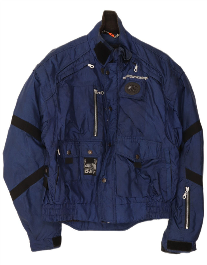 Spidi Mens Racer Jacket UK 38 Medium Navy Blue Colourblock Polyester