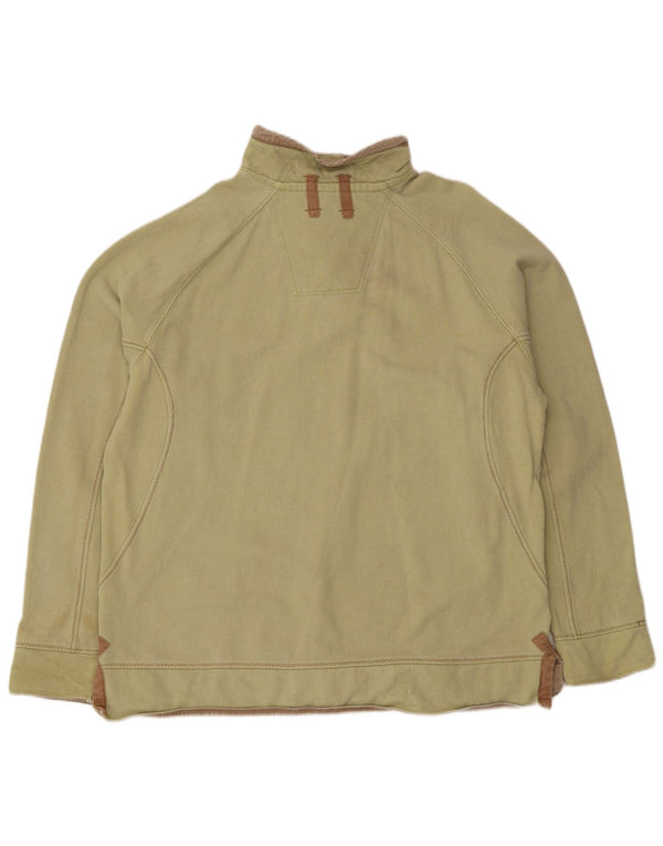 Fat Face Mens Button Neck Sweatshirt Jumper Large Green Cotton
