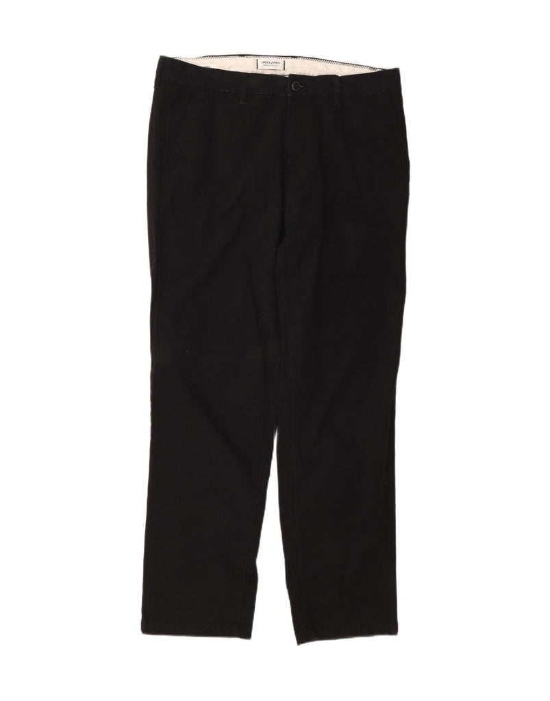 JACK & JONES Mens Straight Chino Trousers W34 L32 Black Cotton Vintage Jack & Jones and Second-Hand Jack & Jones from Messina Hembry 
