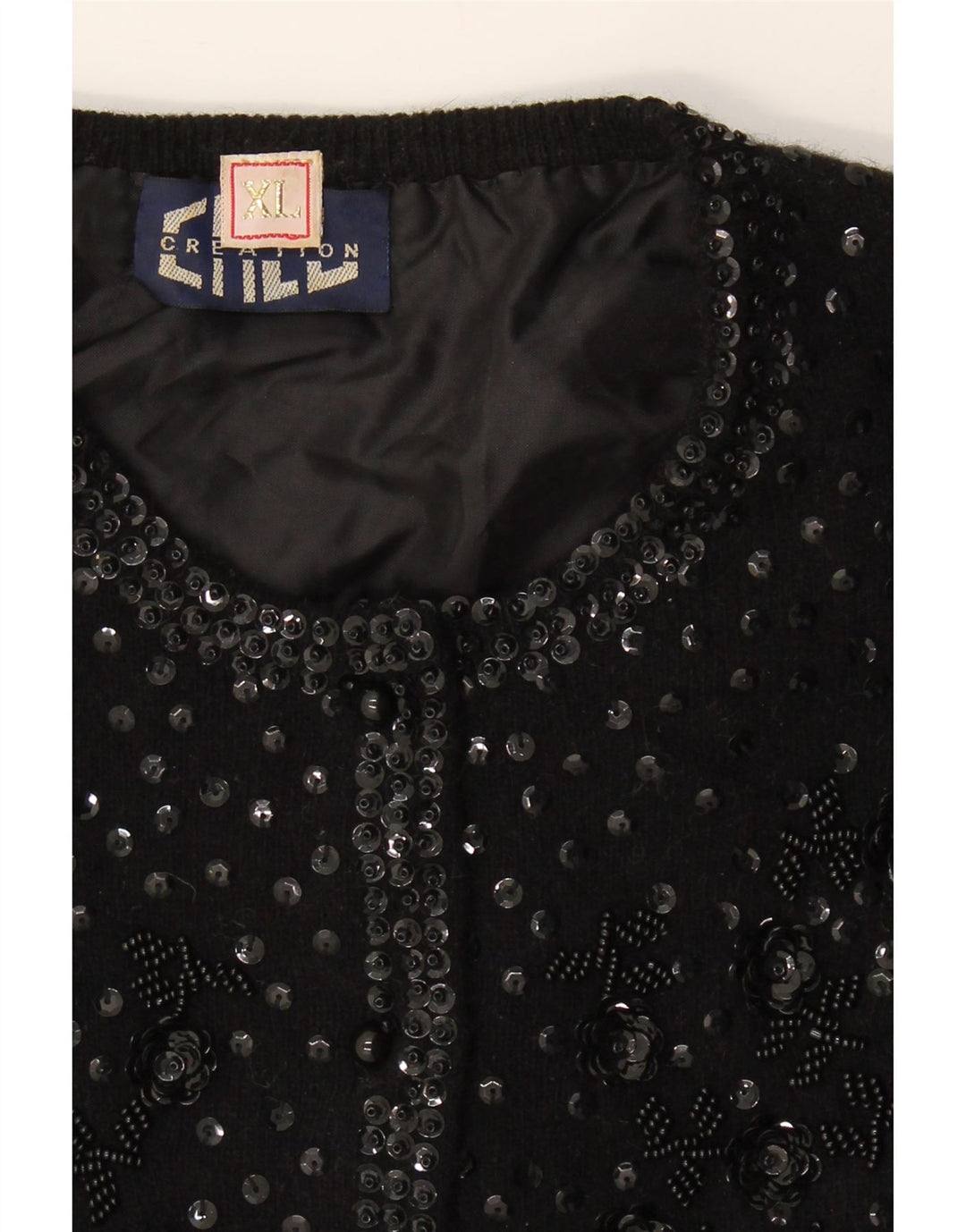 CREATION Womens Cardigan Sweater UK 18 XL Black Vintage Creation and Second-Hand Creation from Messina Hembry 