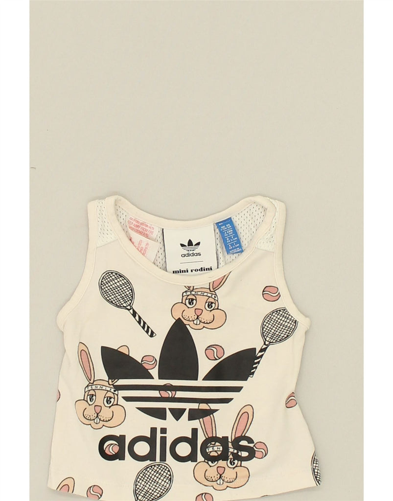 ADIDAS Baby Girls Graphic Vest Top 3-6 Months White Polyester | Vintage Adidas | Thrift | Second-Hand Adidas | Used Clothing | Messina Hembry 